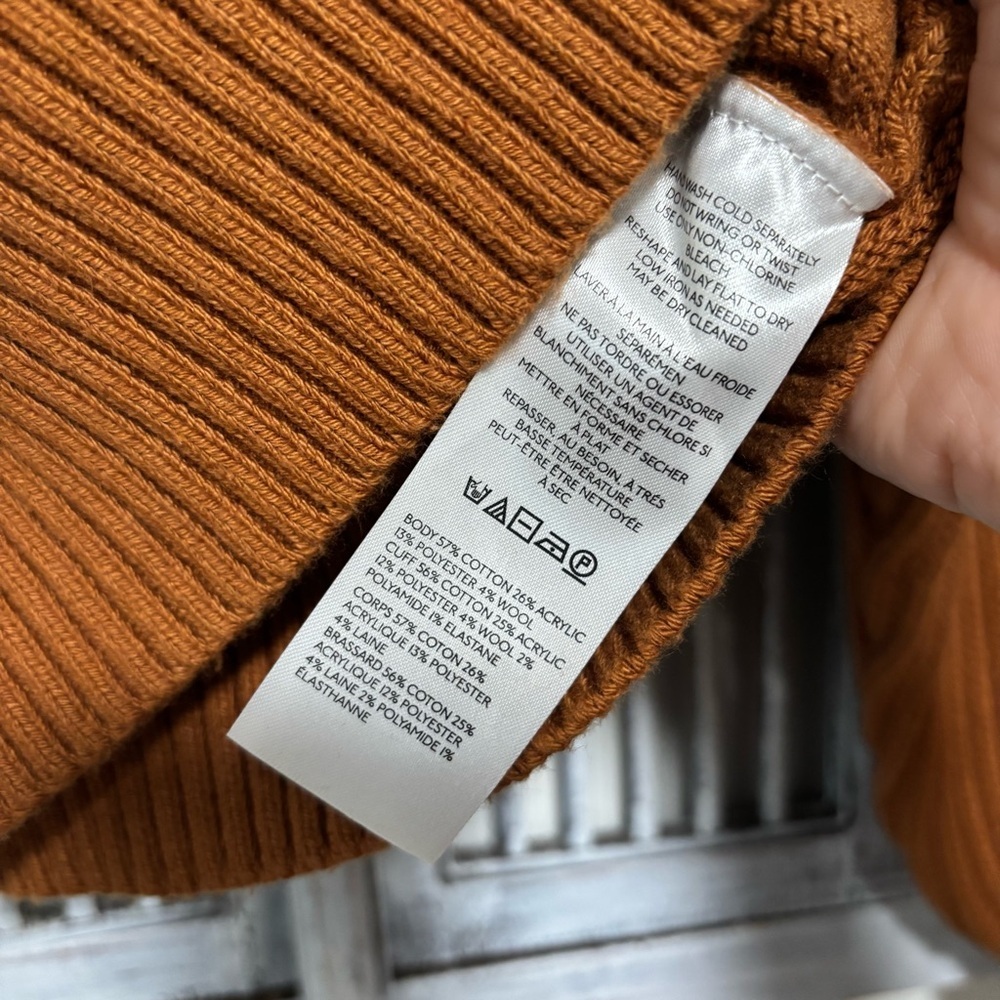 NEW Maeve Mock-Neck Raglan Honey Ribbed Sleeve Pullover Sweater Size XS - Picture 10 of 10